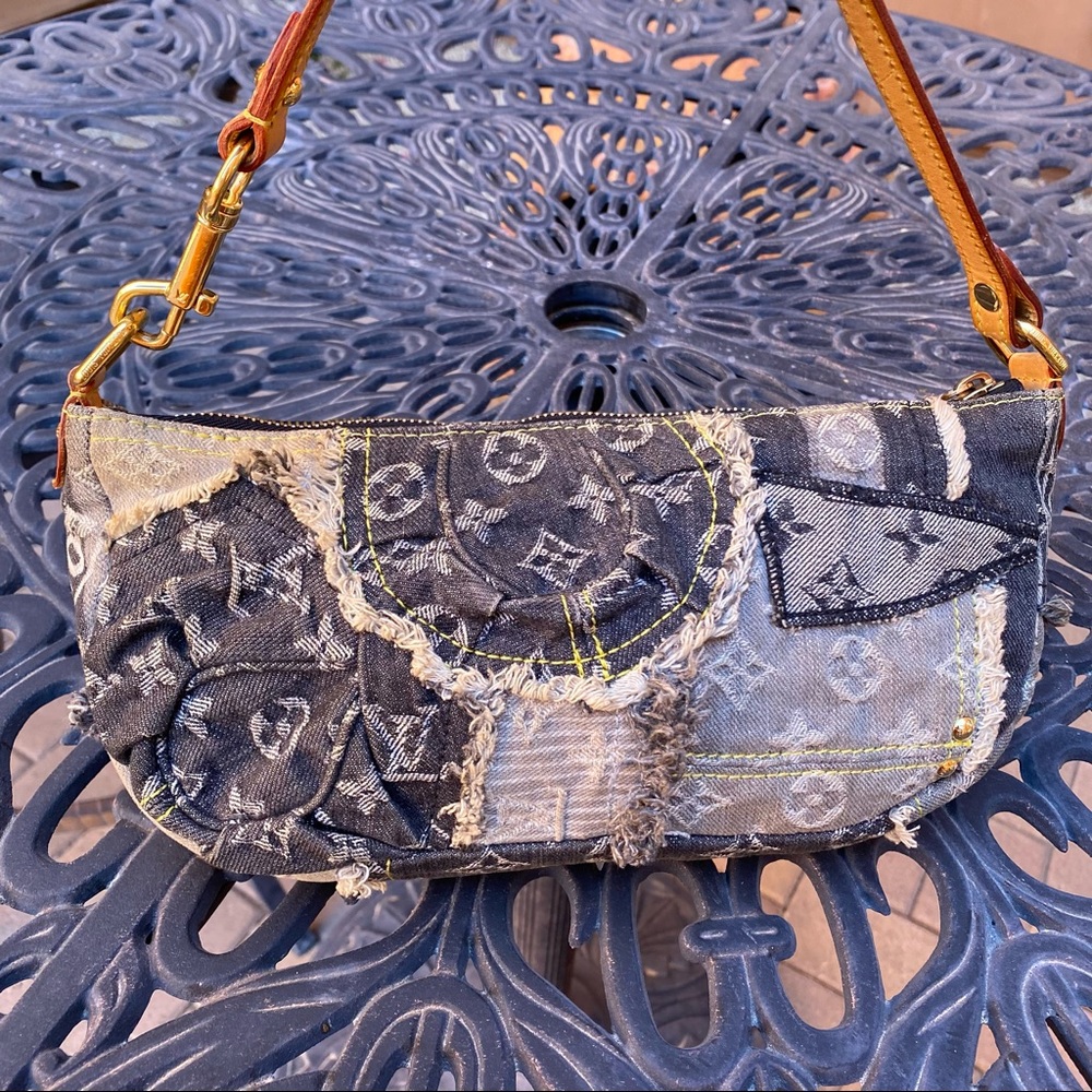 SOLD Louis Vuitton Denim Patchwork Pouchy Shoulder Bag - Picture 6 of 15